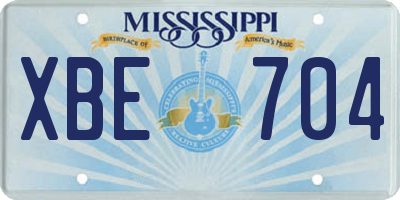 MS license plate XBE704