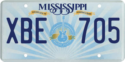 MS license plate XBE705