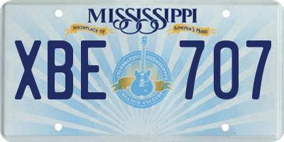 MS license plate XBE707