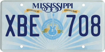 MS license plate XBE708