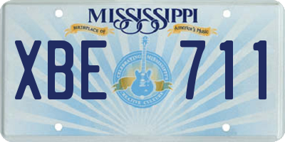 MS license plate XBE711