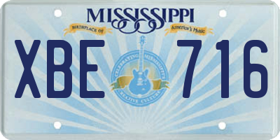 MS license plate XBE716