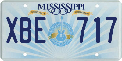 MS license plate XBE717