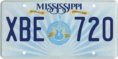 MS license plate XBE720