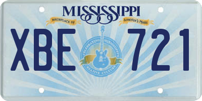 MS license plate XBE721
