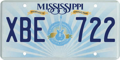 MS license plate XBE722