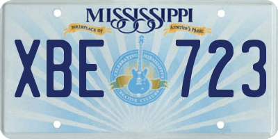 MS license plate XBE723