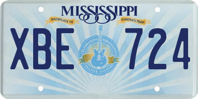 MS license plate XBE724
