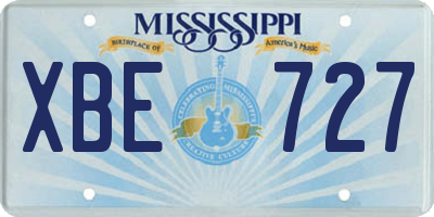 MS license plate XBE727