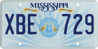MS license plate XBE729