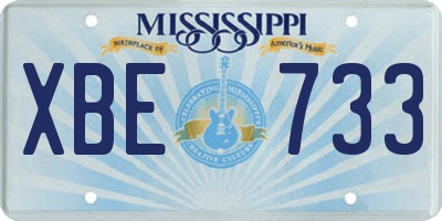 MS license plate XBE733