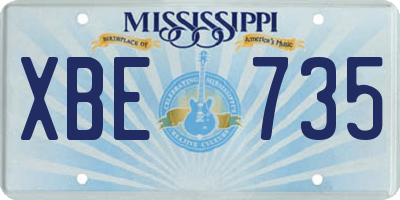 MS license plate XBE735