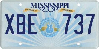 MS license plate XBE737