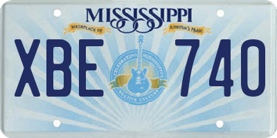 MS license plate XBE740