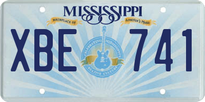 MS license plate XBE741