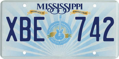 MS license plate XBE742