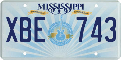 MS license plate XBE743