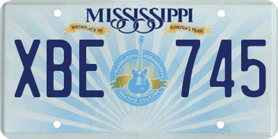 MS license plate XBE745
