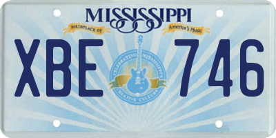 MS license plate XBE746