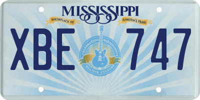 MS license plate XBE747
