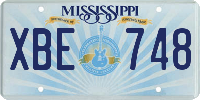 MS license plate XBE748