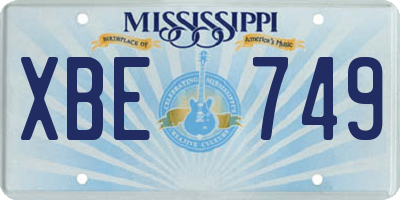 MS license plate XBE749
