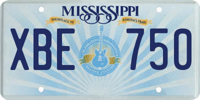 MS license plate XBE750
