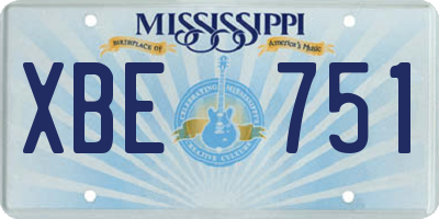 MS license plate XBE751