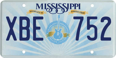 MS license plate XBE752