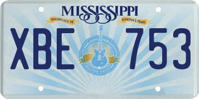 MS license plate XBE753