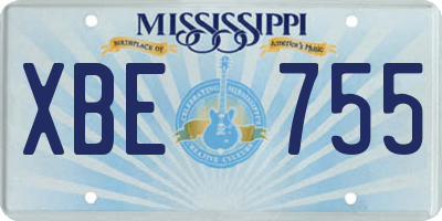 MS license plate XBE755