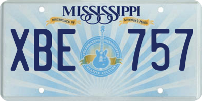 MS license plate XBE757