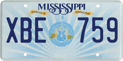 MS license plate XBE759
