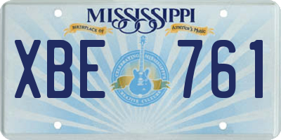 MS license plate XBE761