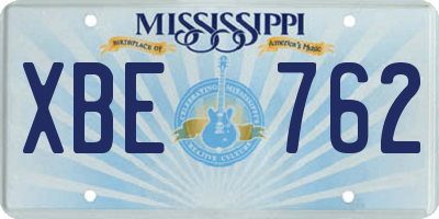 MS license plate XBE762