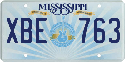 MS license plate XBE763