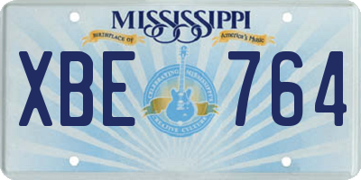 MS license plate XBE764
