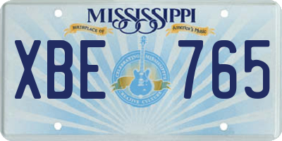 MS license plate XBE765
