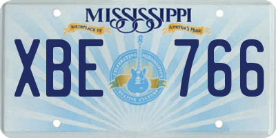 MS license plate XBE766