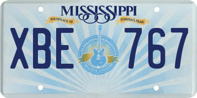 MS license plate XBE767