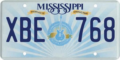 MS license plate XBE768