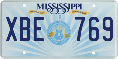 MS license plate XBE769