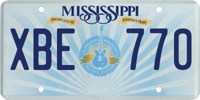 MS license plate XBE770