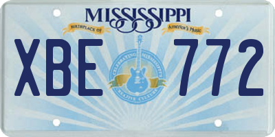 MS license plate XBE772