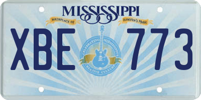 MS license plate XBE773