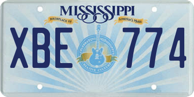 MS license plate XBE774