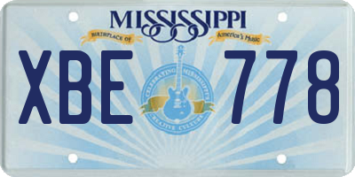 MS license plate XBE778