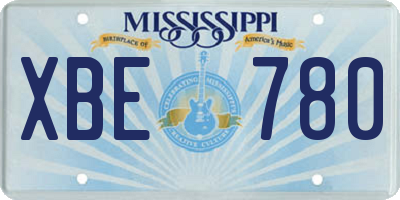 MS license plate XBE780