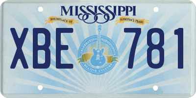 MS license plate XBE781