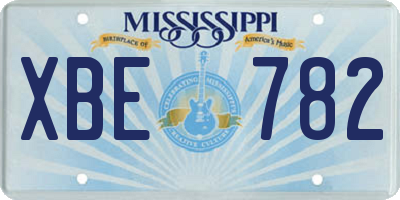 MS license plate XBE782